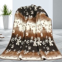 Vlněná deka Evropské Merino Květy, 155 x 200 cm
