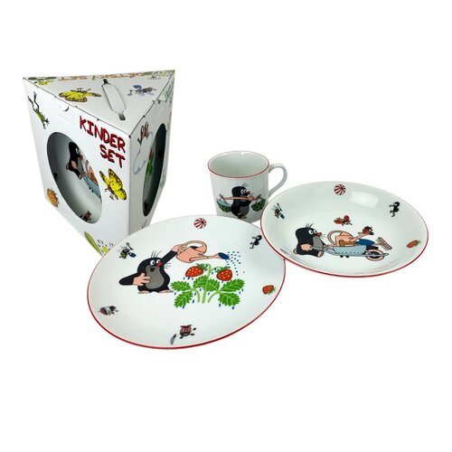 Thun 3-częściowy zestaw obiadowy dla dzieci Krecik ogrodnik