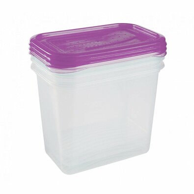 Keeeper Sada plastových dóz do mrazničky 3x 1 l, Fedo Fresh fialová