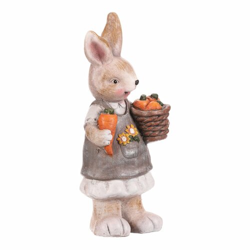 Sárgarépa nyúl kerti dekoráció, 21 x 15 x 42 cm