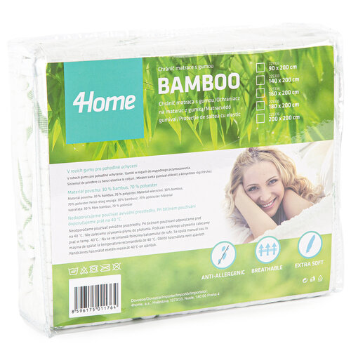 4Home Bamboo Matratzenschoner mit Gummi, 90 x 200 cm