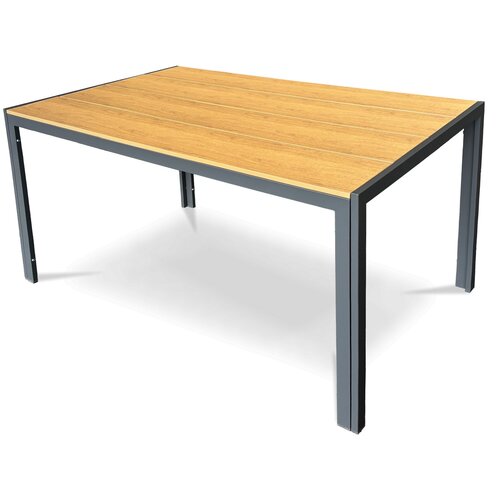 Autronic Stół ogrodowy, metal, polywood, brązowy,AZT-S1215 OAK