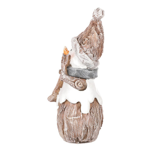 Hóember karácsonyi dekoráció, polirezin, 15 cm
