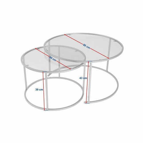 Set de măsuțe de cafea Aurum Gold 80 cm, 2buc.