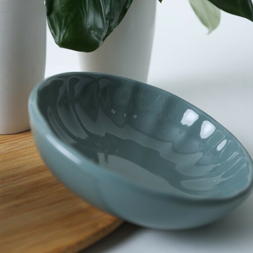 Laguna kőagyag tál 6 db, 12 cm, petrolkék