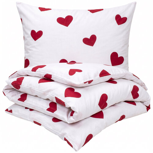 4Home Bombažna posteljnina Red Hearts, 140 x 200 cm, 70 x 90 cm