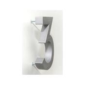 Alumínium 3-as házszám, 3D, köszörült felület