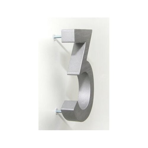 Aluminium-Hausnummer 3, 3D geschliffene Oberfläche