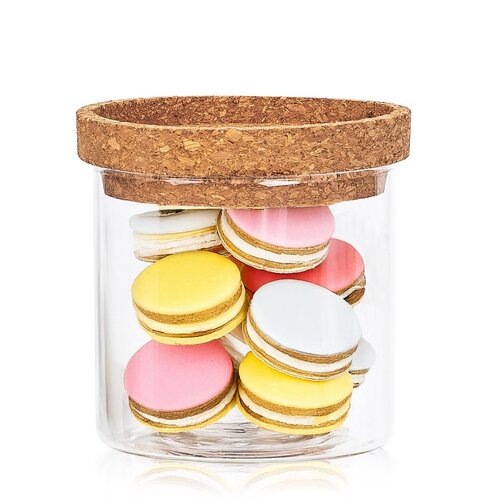 4Home Vorratsdose aus Glas mit Deckel Cork, 450 ml