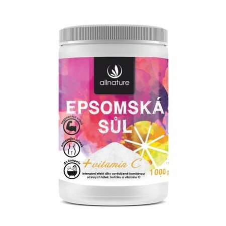 Obrázok Allnature Epsom Salt Vitamin C 1000 g kúpeľná soľ na uvoľnenie svalov unisex