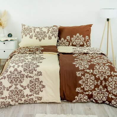 Stanex Satenasto postelno perilo Venzel rjava, 140x 220 cm, 70 x 90 cm