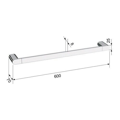 SAPHO RF009/15 Flori suport pentru prosoape 60 x 7cm, negru mat