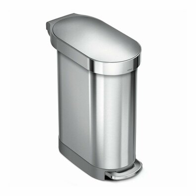 Simplehuman Coș de gunoi cu pedală Slim 45 l, inox