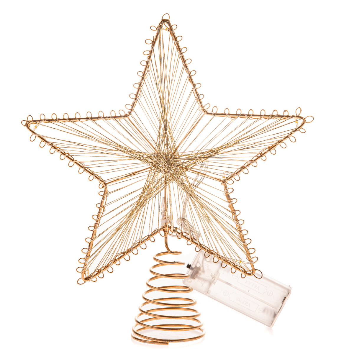 Kovová svietiaca špička na vianočný stromček Golden Glow, 20 x 24 cm, 10 LED