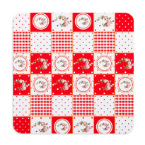 Suport farfurie Country red, din plută, 10 x 10 cm, set 4 buc.