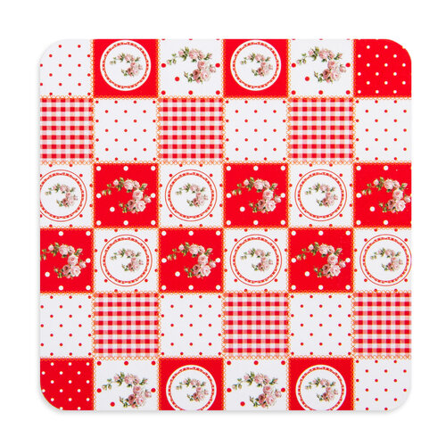 Korkové prostírání Country red, 10 x 10 cm, set 4ks