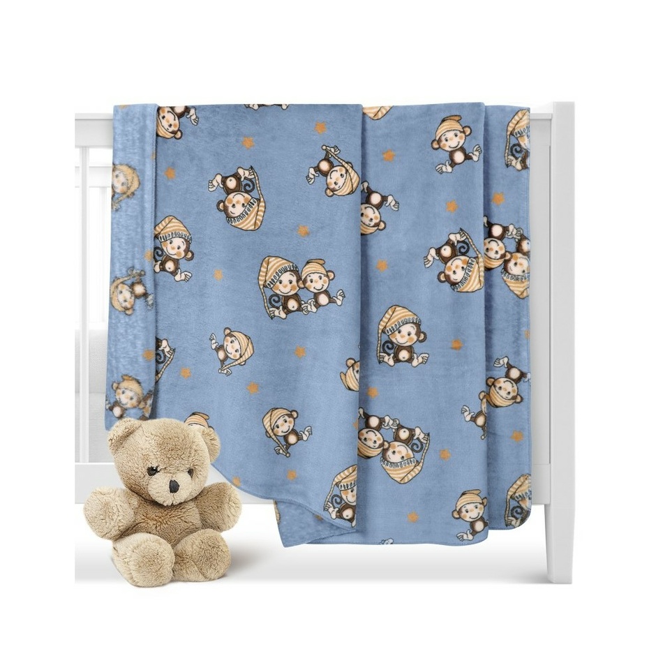 Bellatex baba takaró Ella Monkey kék , 100 x 150cm termék 2. képe