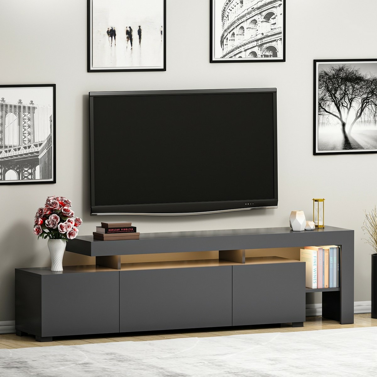 Televízny stolík Beliz Anthracite