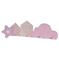 Cuier cu 5 cârlige Dream big, roz Cuier cu 5 cârlige Dream big, roz