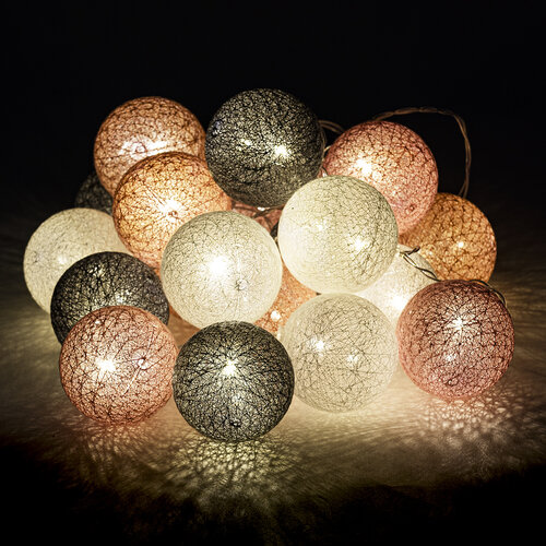 Łańcuch świetlny Redondo kolorowy, 20 LED, 3 m ciepły biały