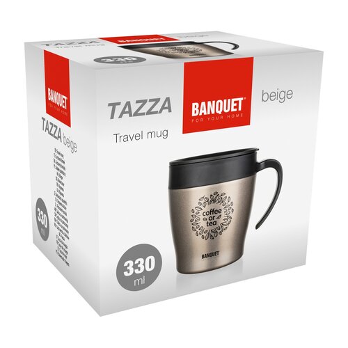 Banquet termohrnek potovalni TAZZA 330 ml, bež
