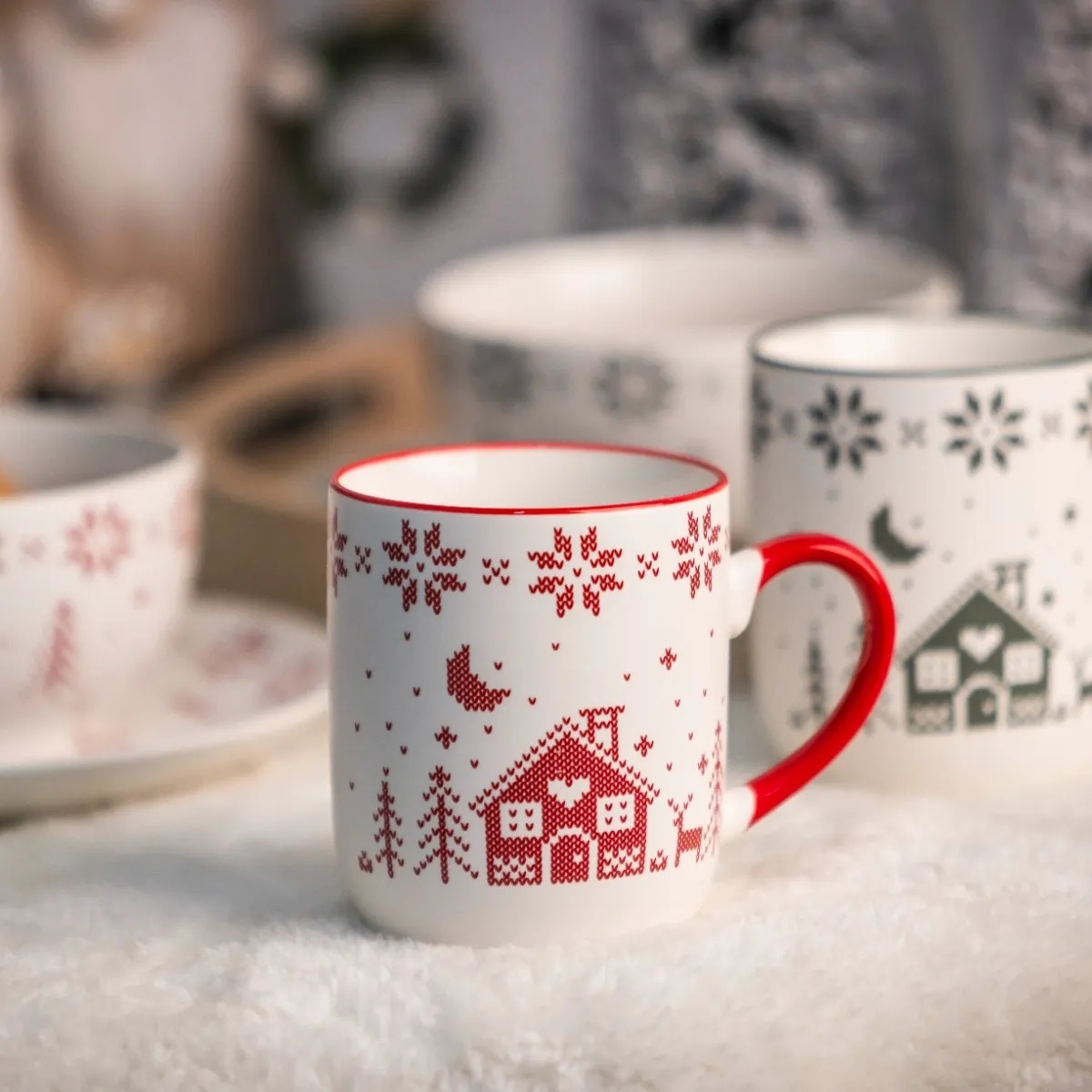 Altom Grenlandia porcelán bögre 450 ml, piros termék 2. képe