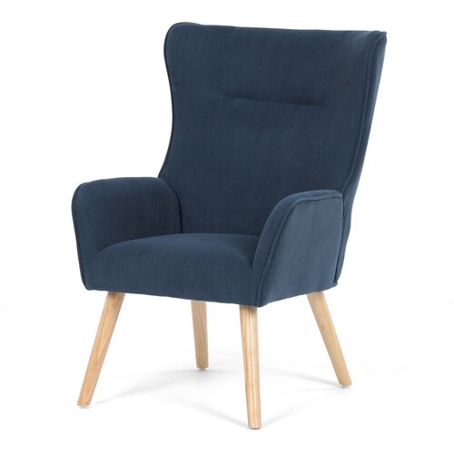 Kreslo ušiak BLUE2, modrá