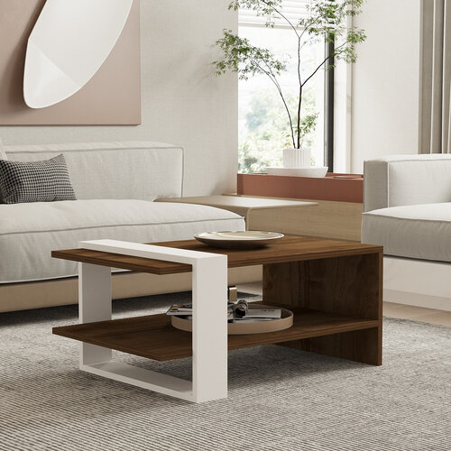 Masă de cafea Gaye Walnut White