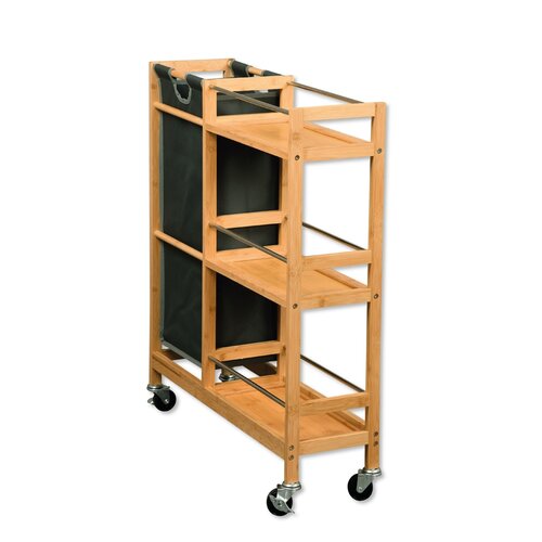 Kesper 24857 Nischenwagen mit Flaschentasche Bambus, 78 x 20 x 68 cm