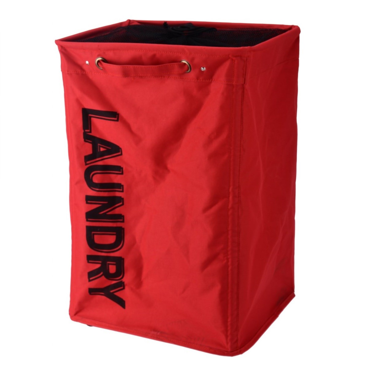 Kôš na špinavú bielizeň, červená, 100 % PES, 40 x 60 x 33 cm