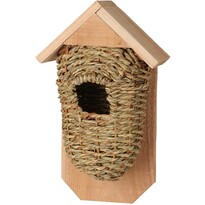 Căsuță pentru păsări din iarbă de mare, 14,5 x 26 x 9,3 cm, natural