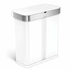 Simplehuman Obdĺžnikový bezdotykový kôš s hlasovým a pohybovým ovládaním 34 + 24 l, biela