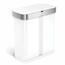 Simplehuman Obdĺžnikový bezdotykový kôš s hlasovým a pohybovým ovládaním 34 + 24 l, biela