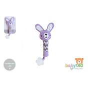 Pískátko / kousátko babyted Zajíček plyš 25 cm,fialová