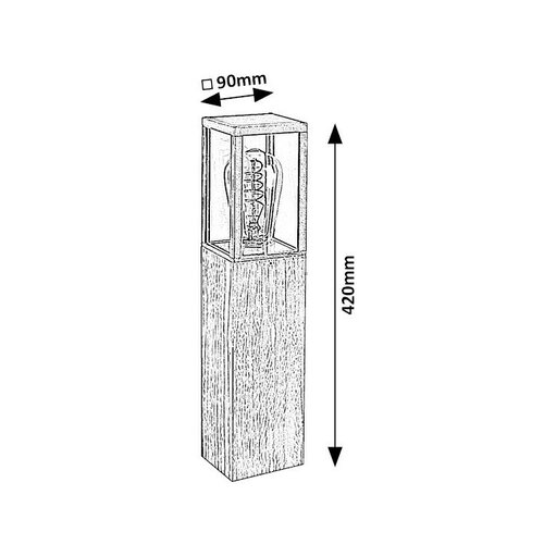 Rabalux 7196 Вуличний низький ліхтар  з дерев'яними елементами Wales
