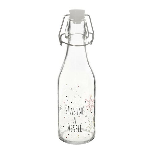 Orion Flasche mit Bügelverschluss Flocke rot, 0,52 l