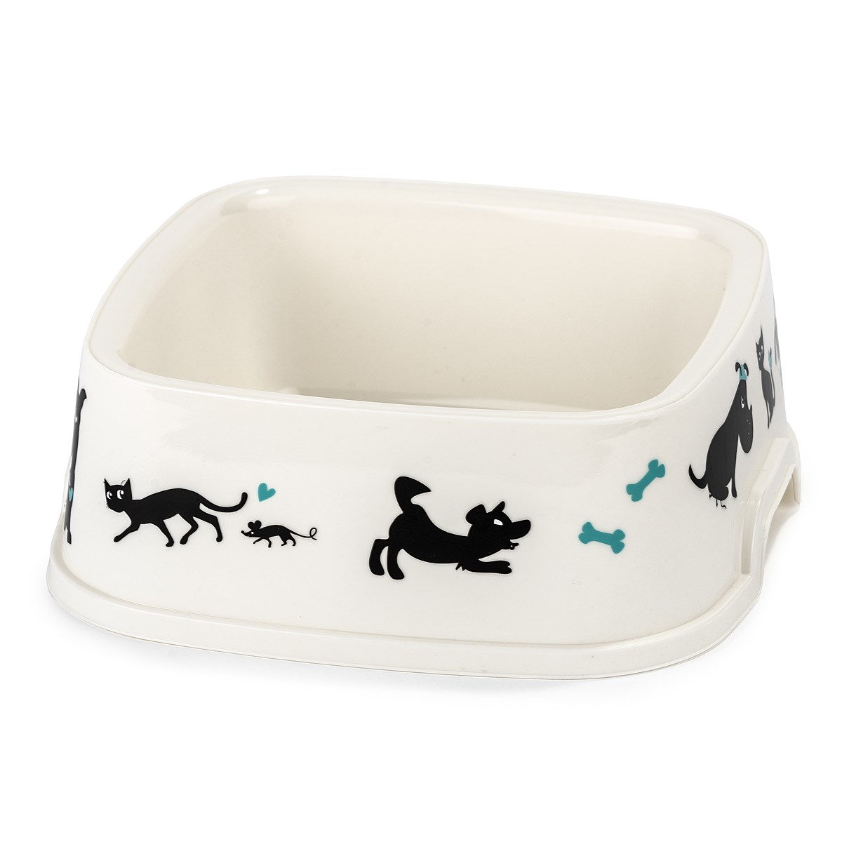 Miska pre domácich miláčikov Cane biela, 19,5 x 19,5 cm