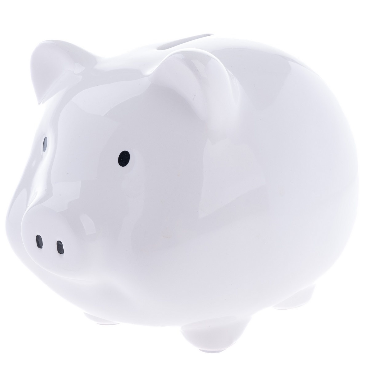 Skarbonka ceramiczna Biała świnka, 15 x 12 x 12 cm