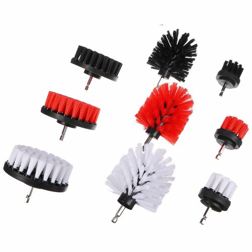 Sixtol Komplet krtačk za vrtalko za čiščenjeavtomobila CAR DETAILING DRILL BRUSH 9, 9 kos