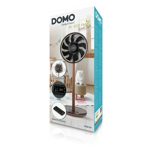 DOMO DO8155 stojanový ventilátor s oscilací Wood Style