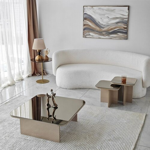 Set de măsuțe de cafea Jazz Beige and Bronze