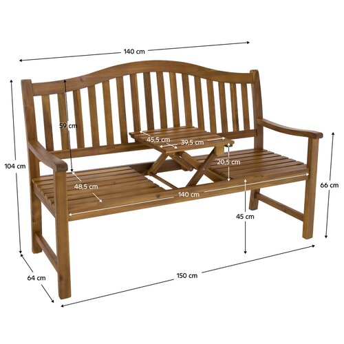 Gartenbank mit Tisch, Akazienholz, TAIMA
