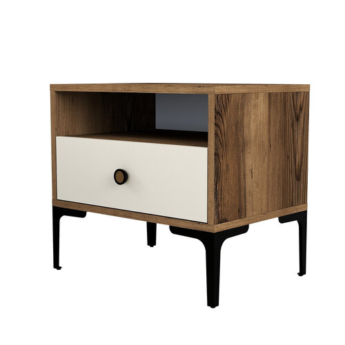 Noptiera Lizbon Walnut Cream