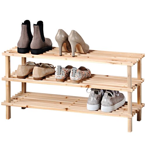 Dulap pentru pantofi cu 3 rafturi Kesper 69723,deschis, 77 x 40 x 26 cm