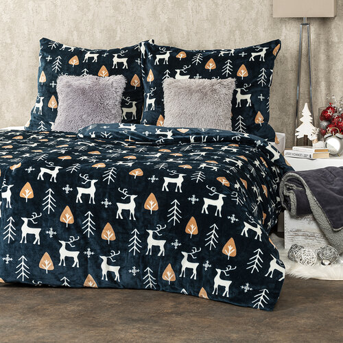 4Home Posteljnina iz mikroflanele Nordic Deer, 140 x 200 cm, 70 x 90 cm
