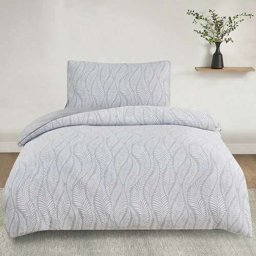 Jacquard-Bettwäsche Hawai grau, 140 x 200 cm, 70 x 90 cm