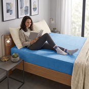 4Home Frottee-Bettlaken Perfect blau, 90 x 200 cm