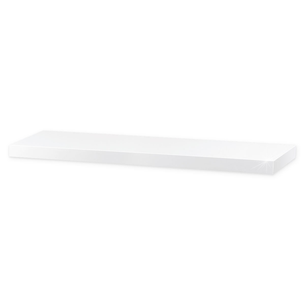 Nástěnná polička lesklá 80 cm, bílá, 80 cm