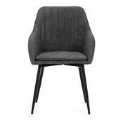 Satz Esszimmer-Polsterstühle 2 Stück, Grau, 55 x 84 x 57 cm