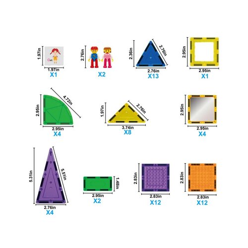 PicassoTiles gradbeni komplet s 63 magnetnimi ploščicami